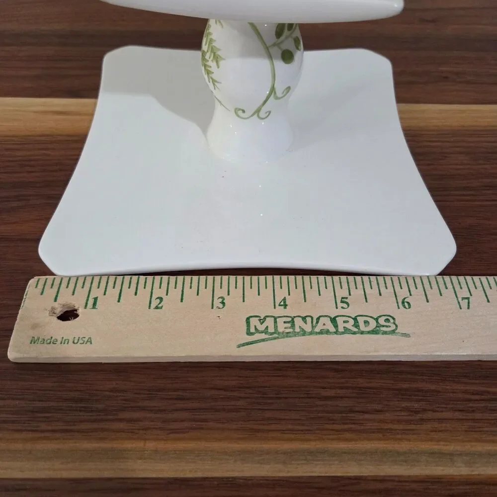 Vintage Bath & Body Works Floral Pedestal Candle Holder 7x7